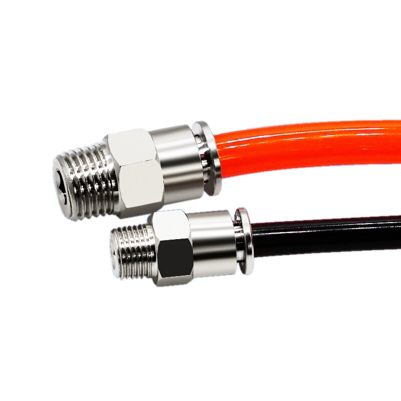 All-Copper Nckel-Plated PC4mm 6mm 8mm 10mm 12mm Pneumatic Connector Tracheal Straight Through Male Thread Quick-In Connector