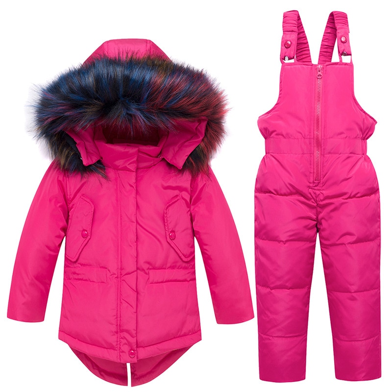 Winter Kids Snowsuit Jassen Hoodies Eendendons Skipak Voor Meisjes Sneeuw Pak Outfits Sneeuw Wear Jumpsuit Sets Jas Snowsuit