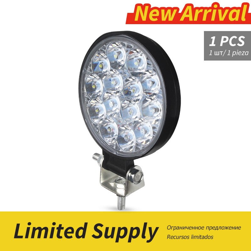 Auto Led Verlichting Superbright Spots 48 Watt Dc 12/ 24 Volt 6500K Wit Spot Voor Fso Universele truck Auto Lampen: 42W 3.3in