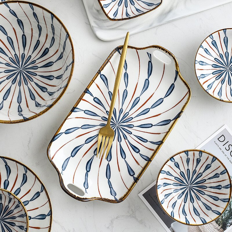 Keramische Kommen Voor Soep Salade Rijst Pasta Nordic Stijl Servies Plaat Pak Voor Diner Yoghurt Dessert Poki Voedsel Schotel Granen kom