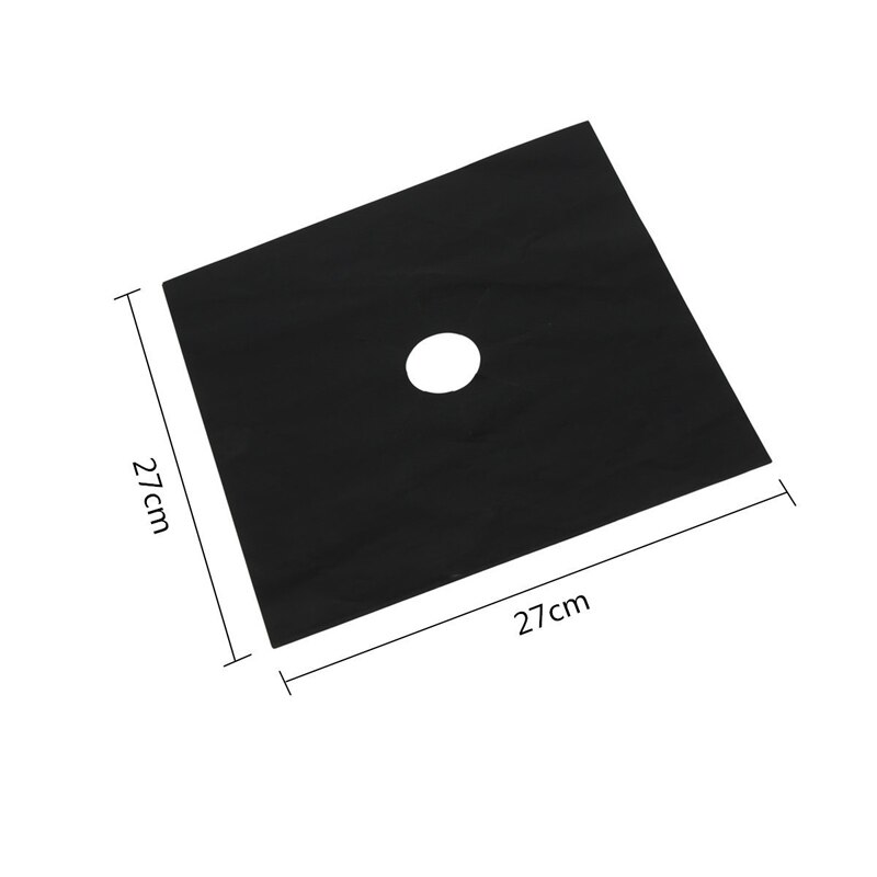1/2/4Pcs/Set Reusable Gas Cover Stove Burner Mat Anti-fouling Oil Protector Pad Liner Kitchen Cleaning Tools Gas Stove Protector: 4pcs black