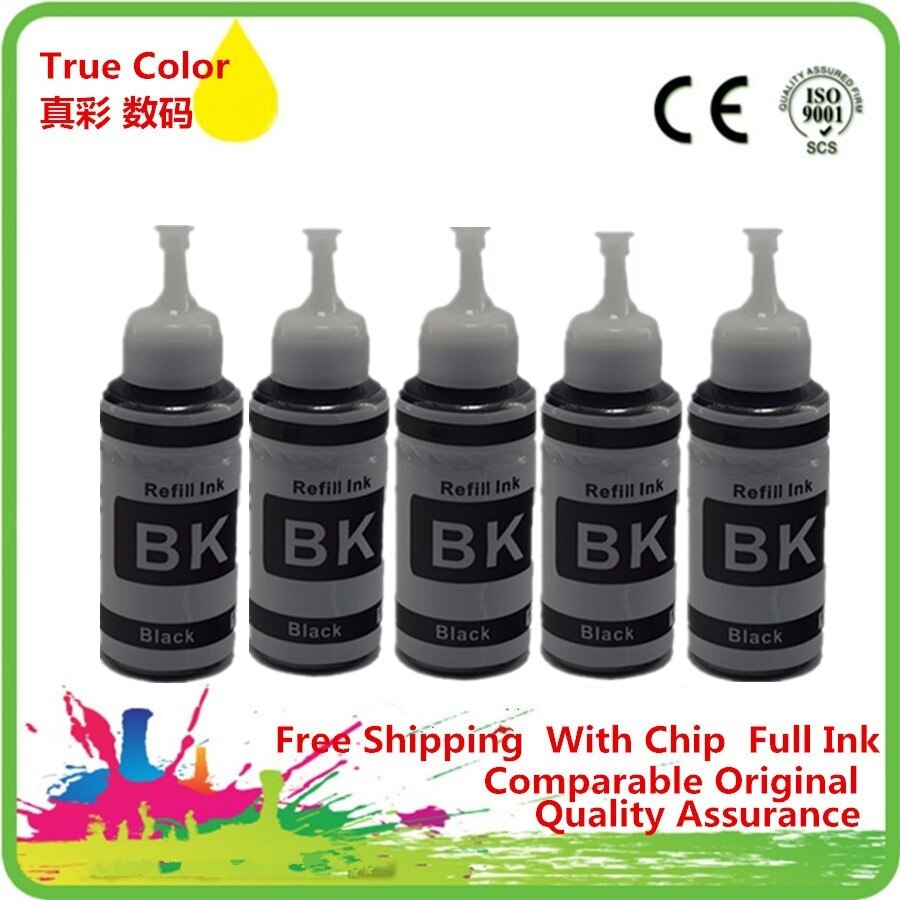 Refill Dye Ink Kit For Epson L800 L801 Printing Inkjet Printer No. T6731/2/3/4/5/6 Use For Refillable Cartridge Ciss: 5BK