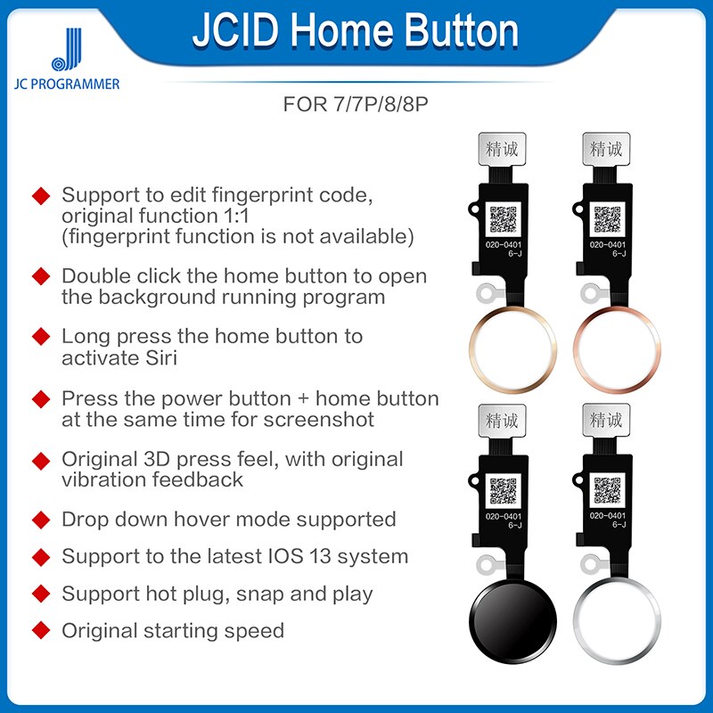 Jc Home Button 6Gen 3D Touch Vingerafdruk Flex Kabel Universele Voor Iphone 7 7P 8 8P Se Menu sleutel Terug Functie Oplossing