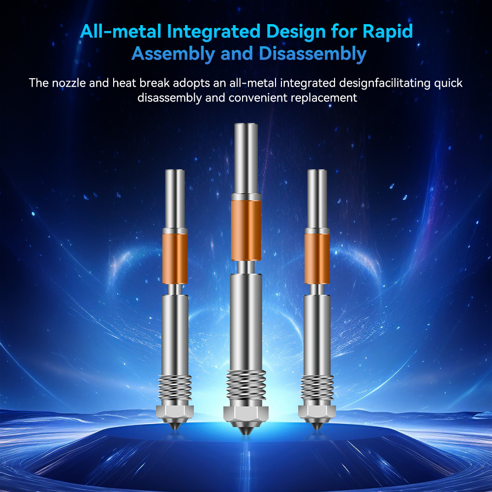 Nuovo aggiornamento TZ4.0 Hotend per BambuLab P1S, P1P, X1, X1C, X1E Ugello in acciaio temprato monopezzo caldo fine kit Accessori per stampante 3D