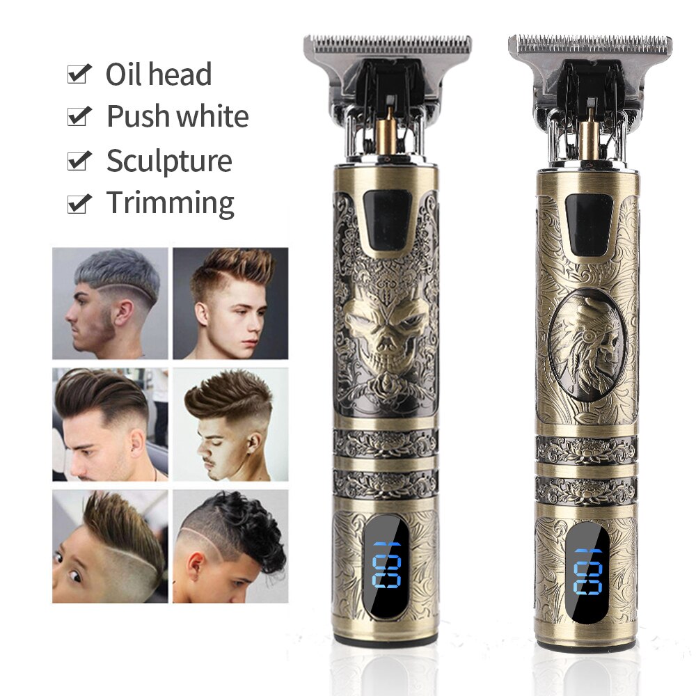 T9 Electric Hair Clipper Rechargeable Shaver Beard Trimmer 0mm Men Hair Cutting Machine Barber Hair Cutter Razor Mower for Man