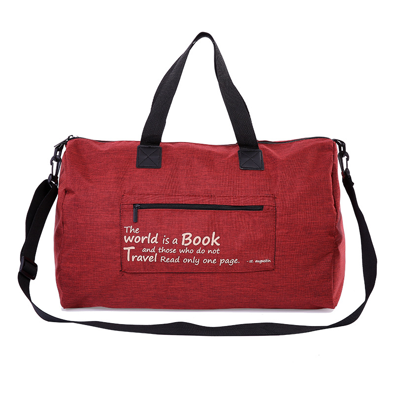 Grote Capaciteit Vrouwen Reistas Opvouwbare Mannen Reis Duffle Zakken Waterdichte Oxford Bagage Handtas Weekend Grote Zak Verpakking cube: Red Travel bag