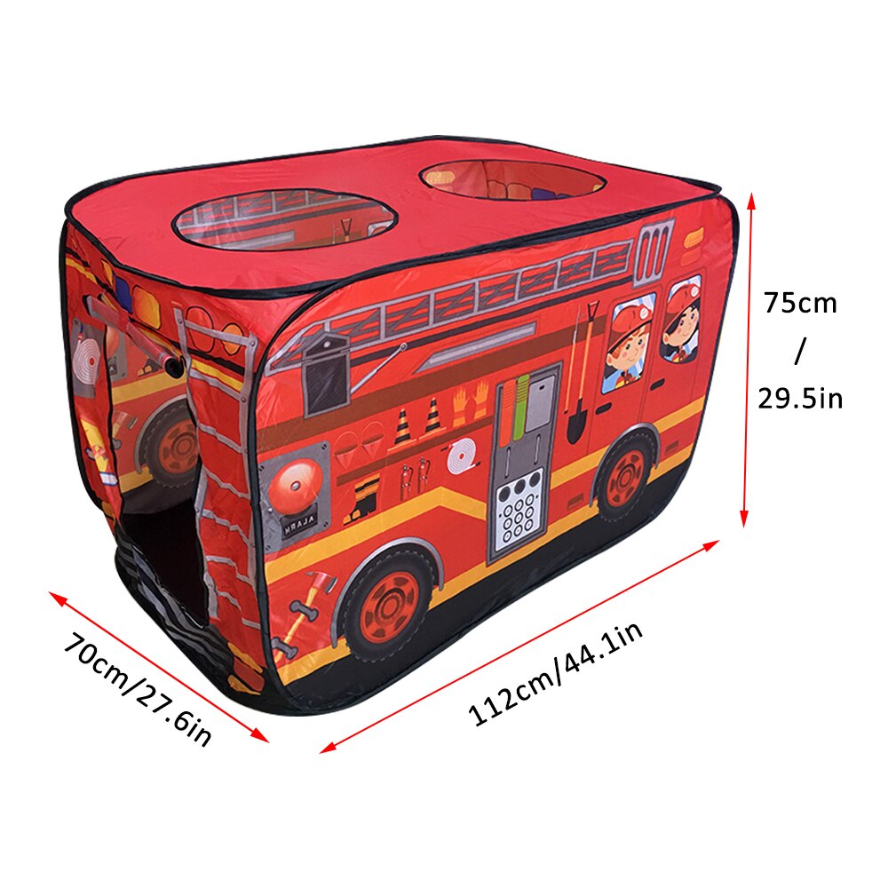 Kinder Kinder Zelt Popup Spielen Zelt Spielzeug Outdoor Faltbare Spielhaus Feuer Lkw Polizei Auto Spiel Haus Bus Zelt Indoor Outdoor spiel: Fire Truck