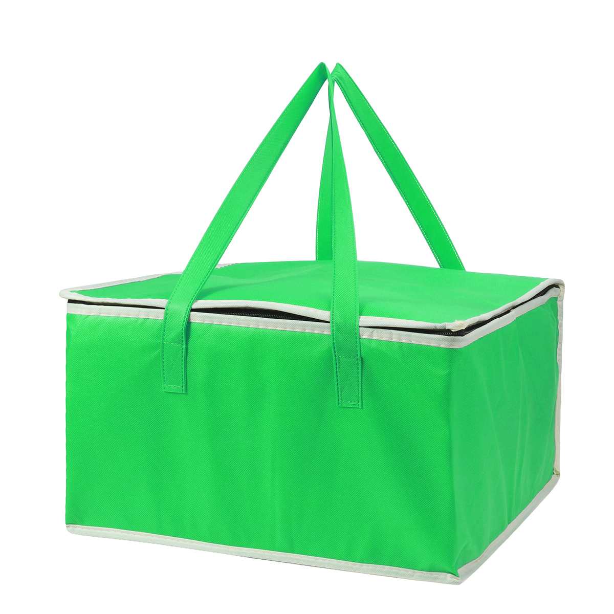 15 "isolados Saco Térmico Saco de Isolamento Piquenique Dobrável Portátil Bloco de Gelo Saco Térmico Saco de Alimentos Saco de Entrega de Alimentos de Pizza Saco: green