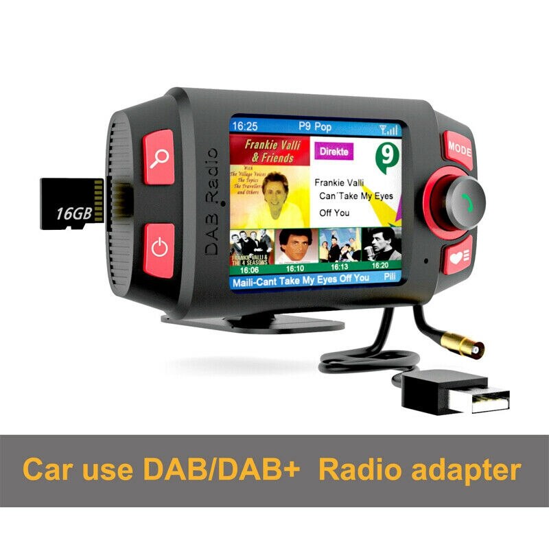 2.4Inch Car DAB+/DAB Radio Adapter FM Transmitter with Bluetooth Hands-Free and Music Playback Car Kit MP3 Player