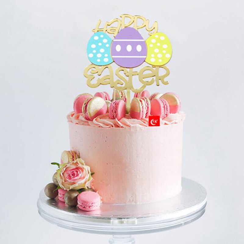 Happy Easter Cake Decoration Product Insert Card Cake Insert Baking Dress Up Birthday Baby Shower