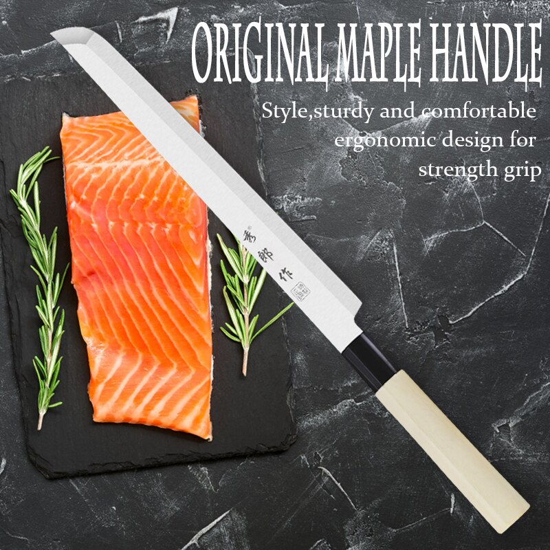 Professionele Sashimi Keukenmes Sashimi Zalm Sushi Mes Rvs Sashimi Mes