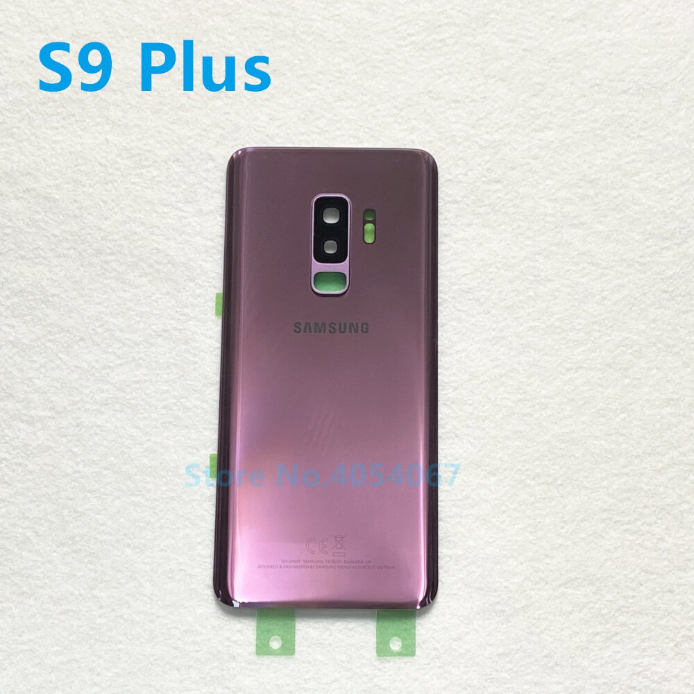 For Samsung Galaxy S9 Plus G965 S9 G960 Battery Back Cover Door Housing Replacement Repair Parts + ear Camera Glass Lens Frame: S9 Plus purple