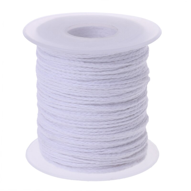 1 Pc 61m Cotton Braid Candle Wick Core Spool Non-smoke DIY Oil Lamps Candles Supplies: White