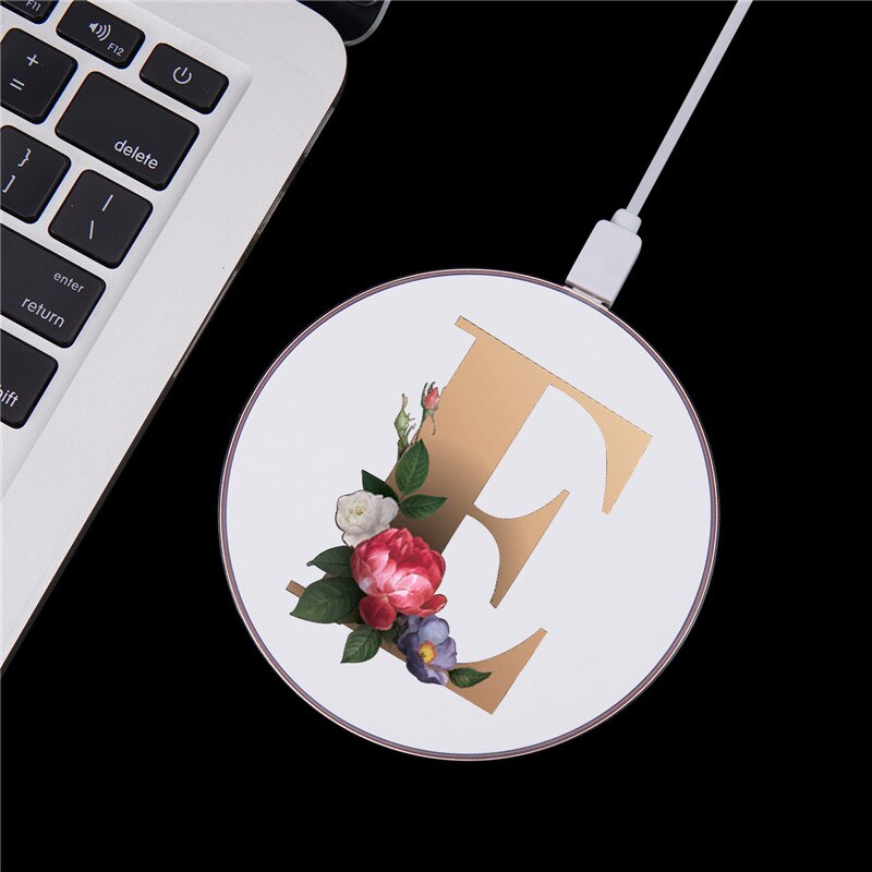 Letter A B C D Wireless Charging Station Wireless Charger for Iphone Airpods 2 Airpods Pro Samsung Xiaomi Cute Charger Pad: Style 5