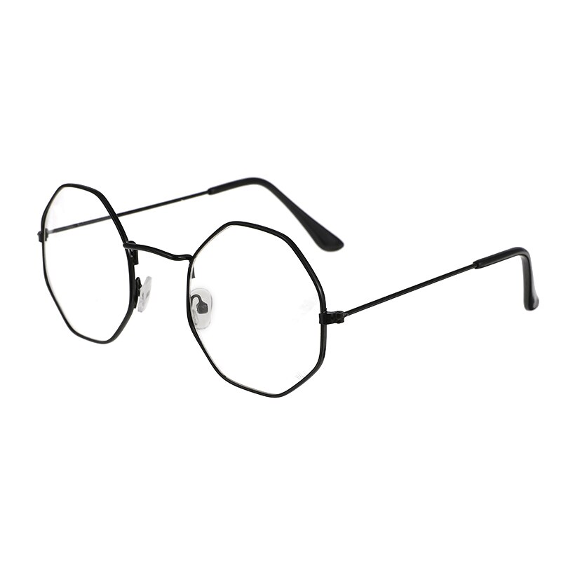 Vintage unisex retro polygon solbriller kvindelige metalramme briller briller 4 stilarter højde: Hvid