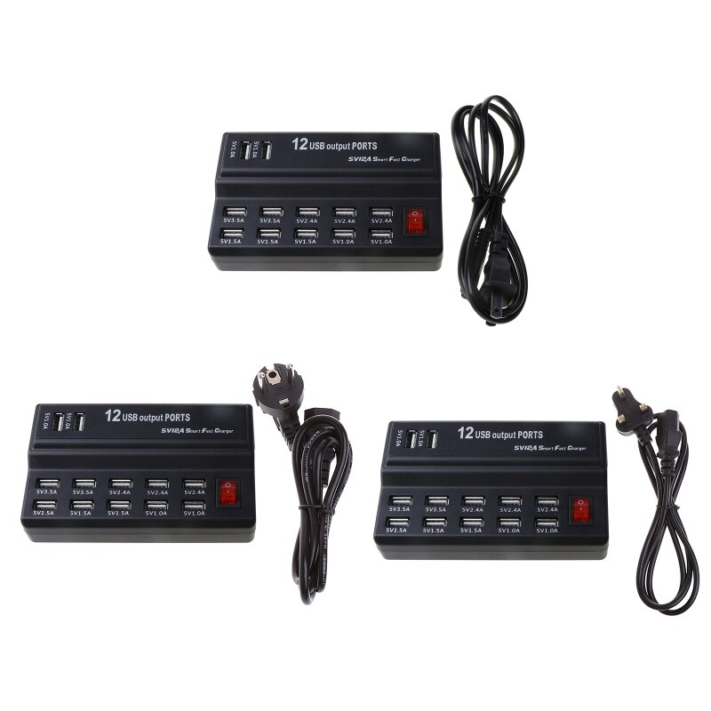 10 USB Port Hub Fast Charging Station Wall Travel Desktop Charger Power Adapter WXTB