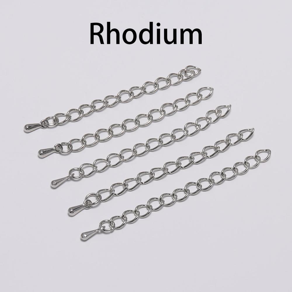 20 stks/partij 50-70mm Uitgebreide Uitbreiding Staart Keten Connectors Water End Kralen Voor DIY Sieraden Maken armband Ketting: S / WHITE