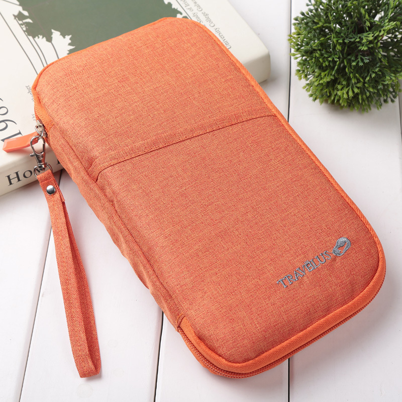 Portafogli da donna impermeabili borsa da viaggio multifunzione per uomo porta passaporto porta carte di credito antipolvere per banca commerciale: Arancione