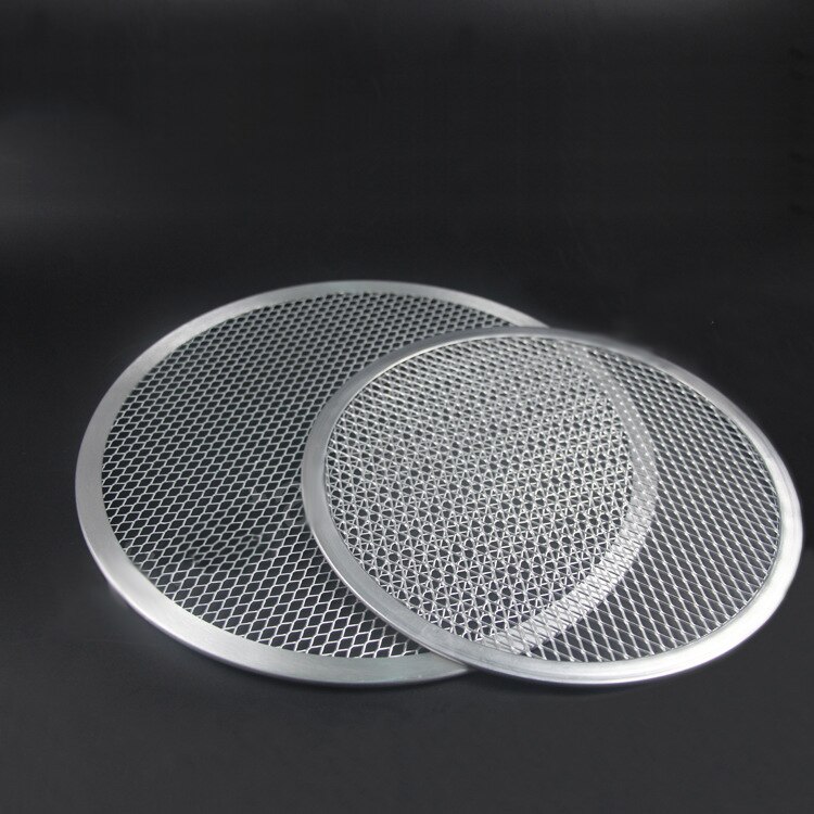 Aluminiumsnetting grill rund form pizza pai bakebrett nett kjøkken ovner sett tykkere bakverk kokeverktøy bbq tilbehør