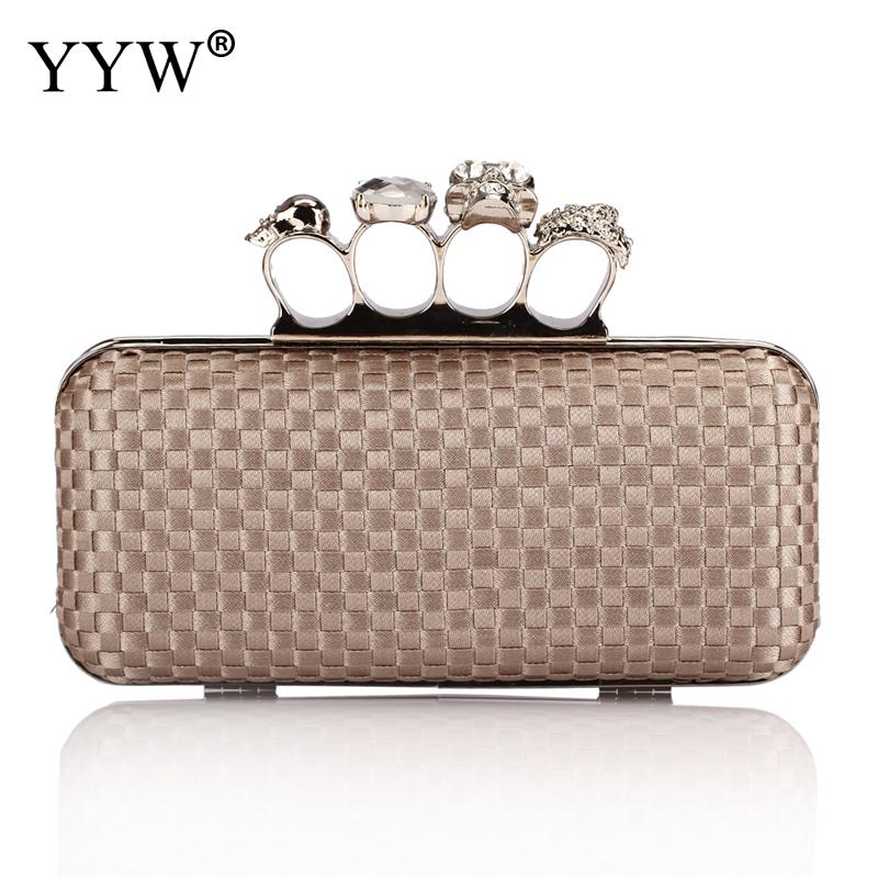 Red Rhinestone Clutch Bag Portable Bag Evening Ring Bag Rectangle Clutches Wedding Party Gold