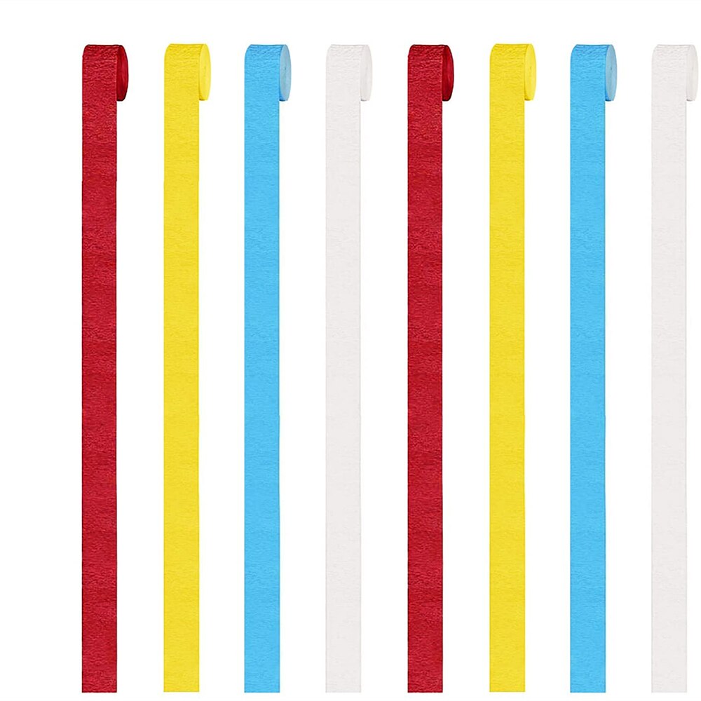 12pcs Carnival Circus Party Decorations Red Blue Yellow Crepe Paper Streamer Tassels Streamer Circus Baby Shower birthday decor
