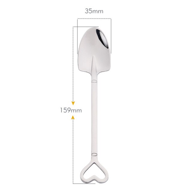 Retro Fruit Watermelon Spoon Stainless Steel Scoop Shovel Iron Dessert Spoon Summer Ice Cream Square Round Tip Spoon: 3