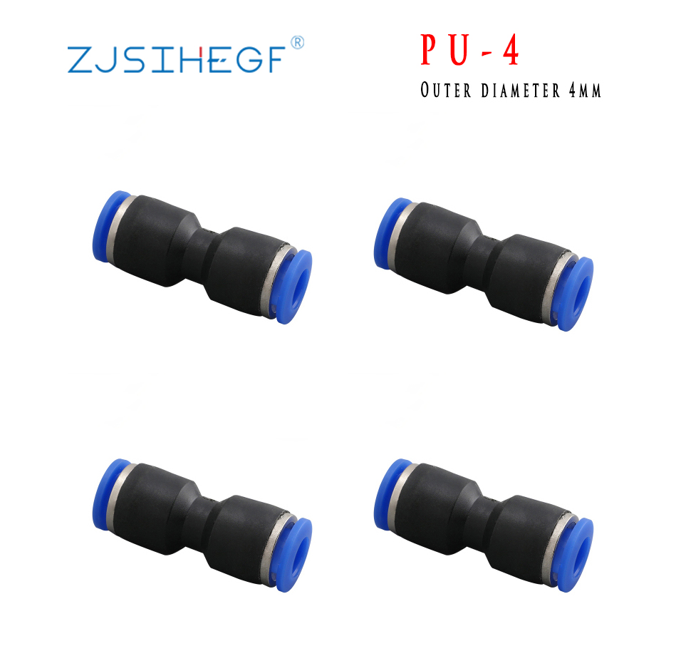1 Stuks Pu Serie 4/6/8/10/12/14/16Mm Slang Luchtstroom Buis Plastic Snelle Lucht Pneumatische Connectoren Koppeling Messing Fitting