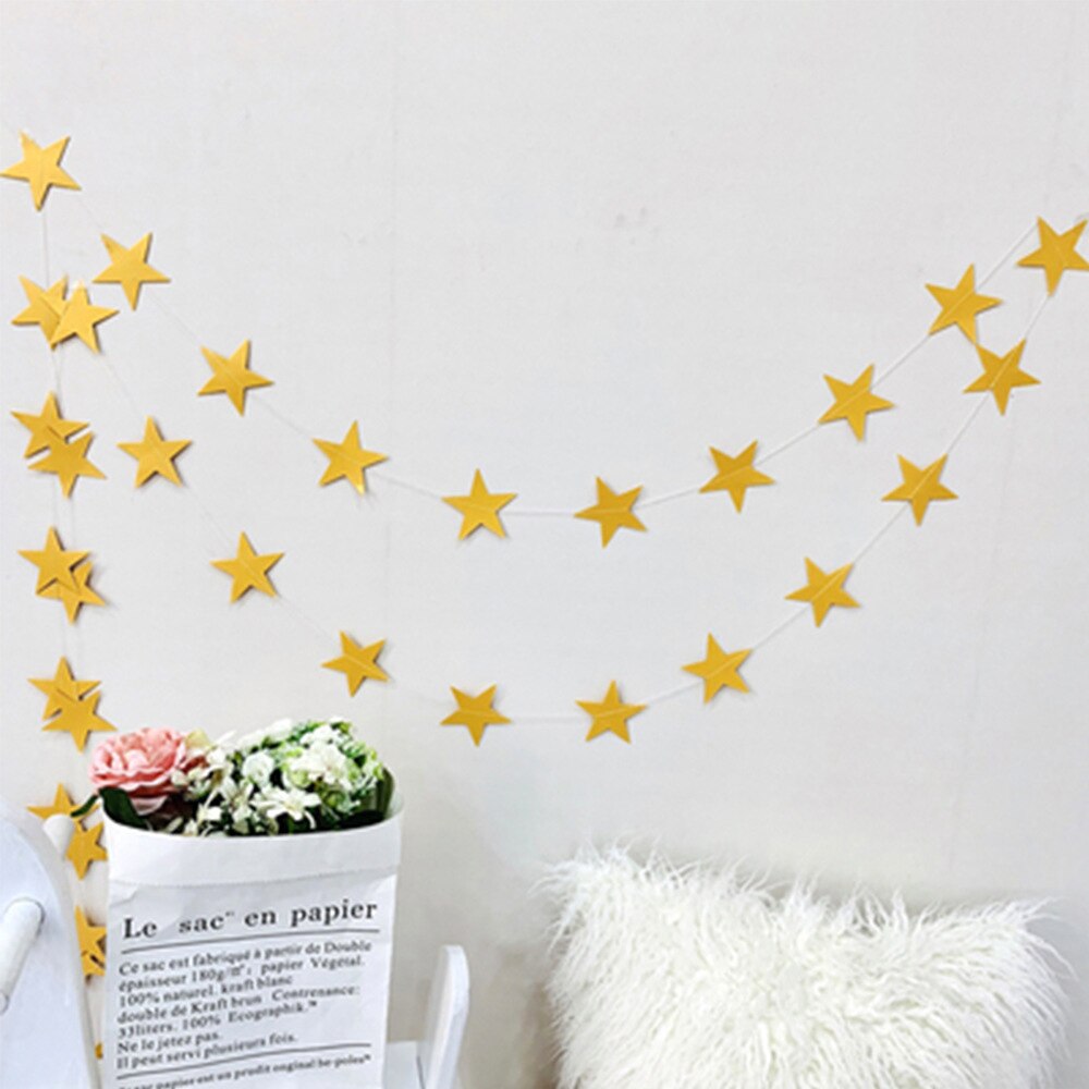 Five pointed star pull flag three-dimensional paper pull flower festival wedding birthday party decoration star bunting