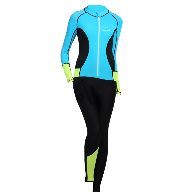 Women's Long Sleeve Wetsuit - One Piece Scuba Dive & Surf Suit - Nylon - Front Zipper