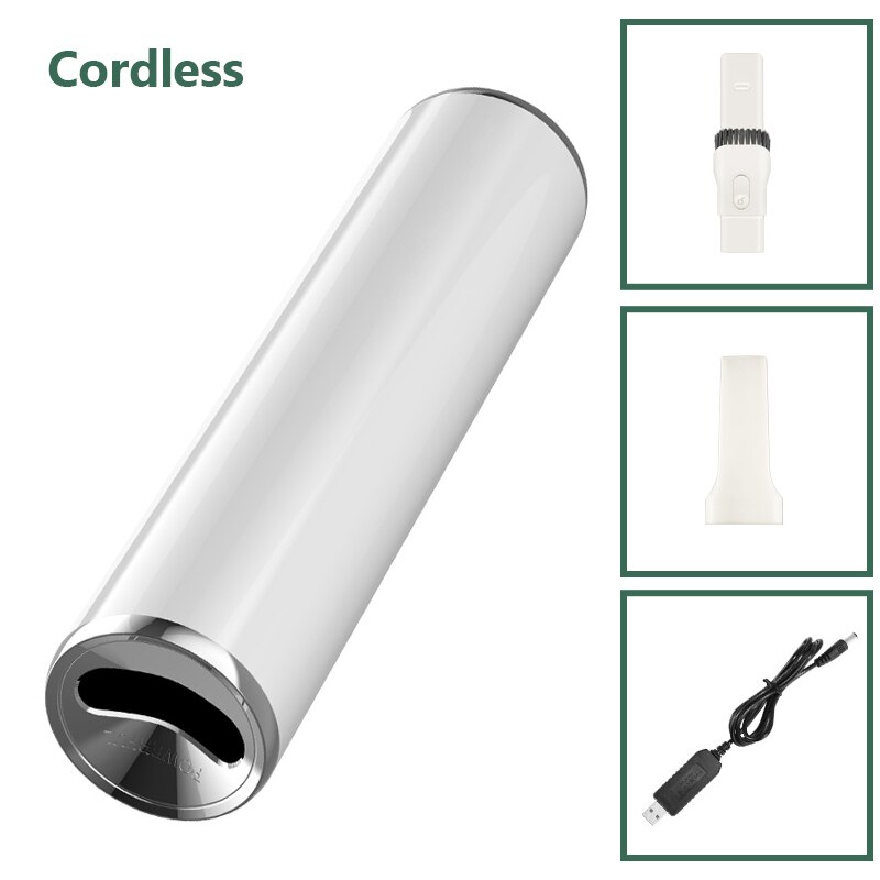 car vacuum cleaner handheld automatic vacuum cleaner Portable wired car home wet and dry dual-use strong suction mini cleaner: white  wireless