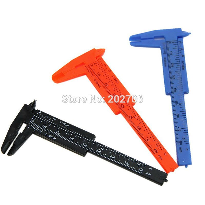 0-80Mm Plastic Schuifmaat Plastic Schuifmaat Meetinstrumenten Voor School, 50 Stks/partij