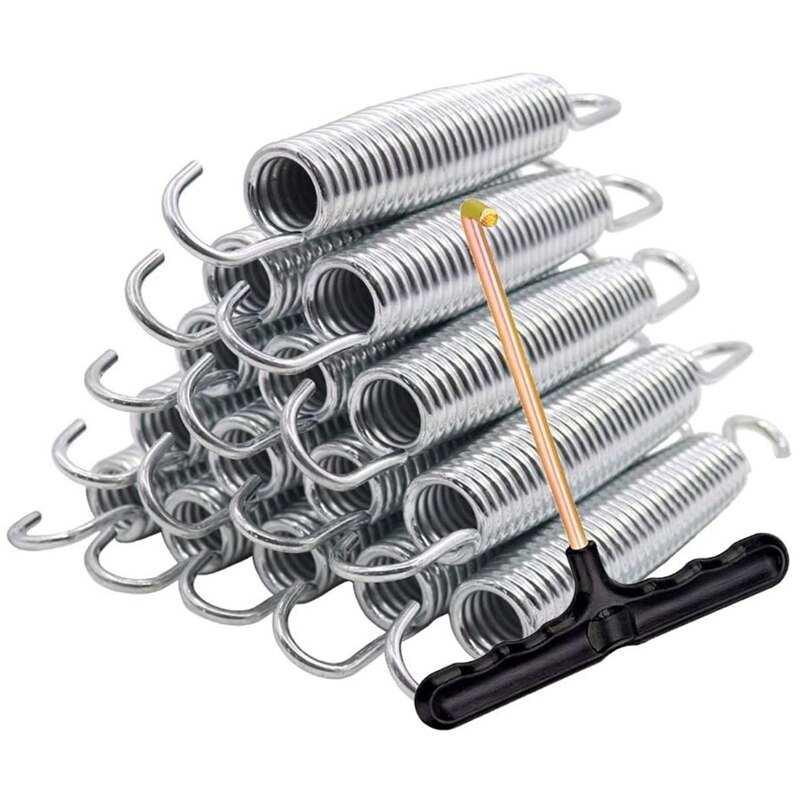 16Pcs 5.5inch Trampoline Springs Galvanized Steel Replacement Spring with Trampoline Springs T Hook: Default Title