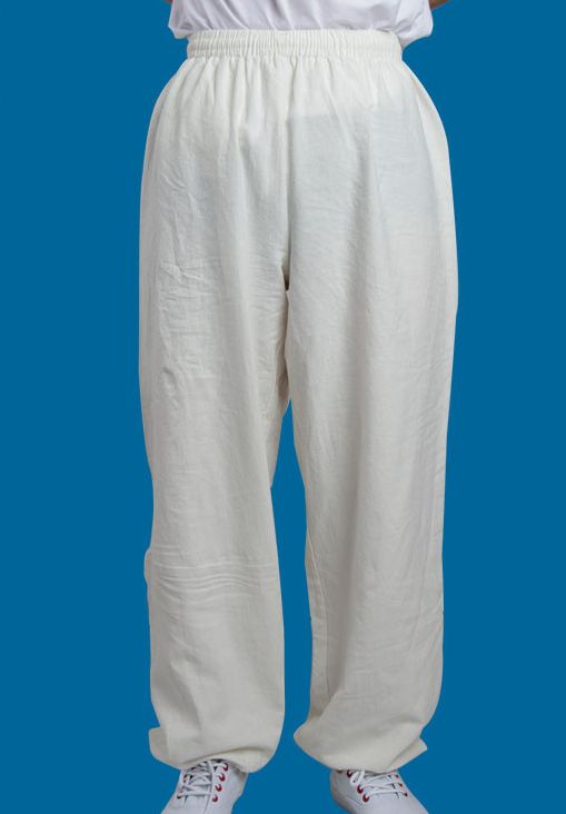 unisex Cotton&linen Practise Tai chi taiji pants taichi wushu bloomers kung fu martial arts trousers black/green: white / XXL