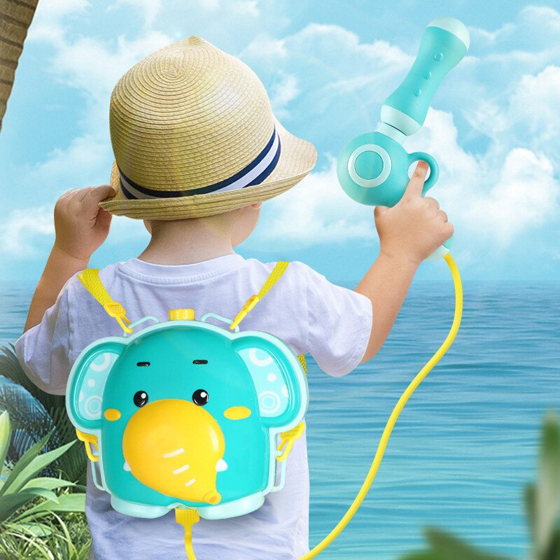 Kid Cartoon Toy Backpack Duckling Pull-out Water Spray Water Gun Children's Large-capacity Elephant Summer Beach Boy Girl