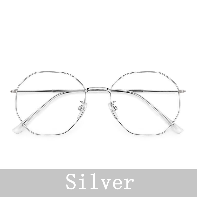 Polygon anti blå lys briller unisex hip hop almindelige briller til mænd kvinder metal ramme briller til bryllupsfest briller