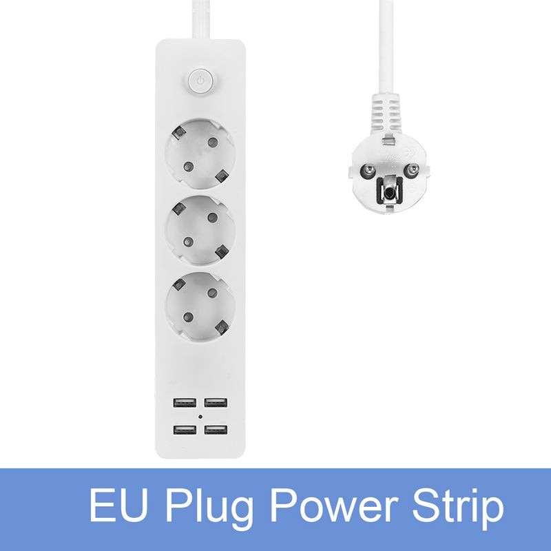 Eu Stopcontact 3AC + 4 Usbpower Strip Elektrische Socket Power Uitbreiding Stopcontacten Voor Smart Mobiele Telefoon Lader Desktop hub