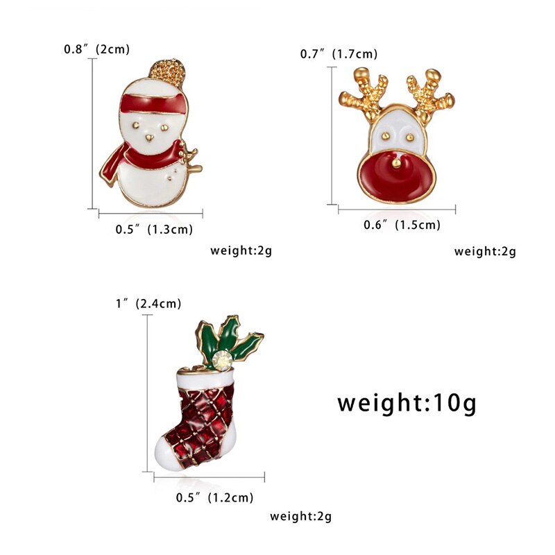 Creatieve Kerst Broches Leuke Kerstman Hoed handschoenen Bells Sokken Donuts Candy Emaille Pin Badges Broche Kerstcadeaus: Christmas stocking