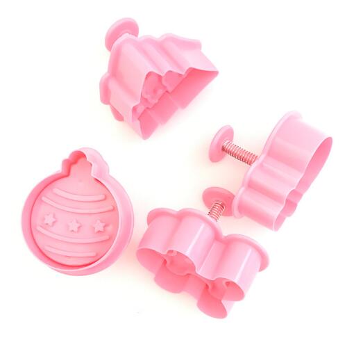 4 stks/set Fondant cake tool kerstmissneeuwman kerstboom cookie lente stamper 3D Kerst Cookie Print Cakevorm LYQ