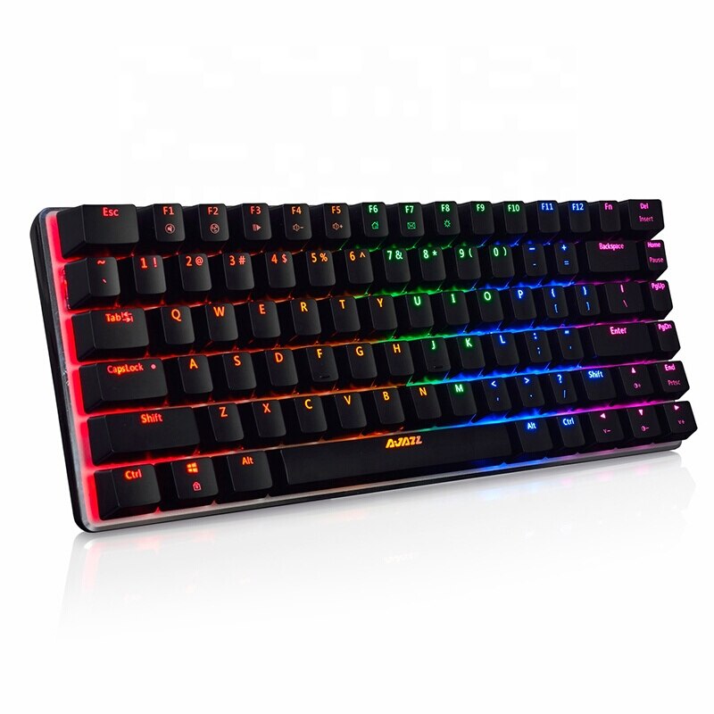 Ajazz AK33 82 Toetsen Mechanische Toetsenbord Usb Bedraad Led Backlit Groen Zwart Anxis Gaming Mechancial Keyboard Voor Gamer Desktop Pc: RGB Keyboard / zwarte schakelaar