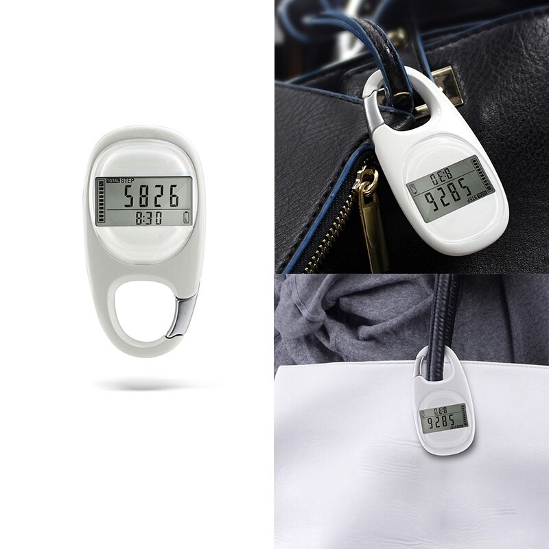 Pedometer Carabiner For Keys Walking Steps Count KM Distance Calculation Counter Digital Pedometers Fitness Camping Equipment