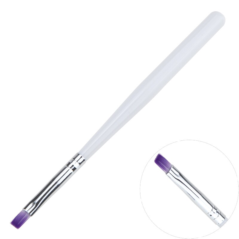 Brocha para maquillaje, manija de plástico de nailon, brocha para base de maquillaje en forma de ventilador, brocha para cejas, pincel cosmético para labios, herramientas: Nail brush