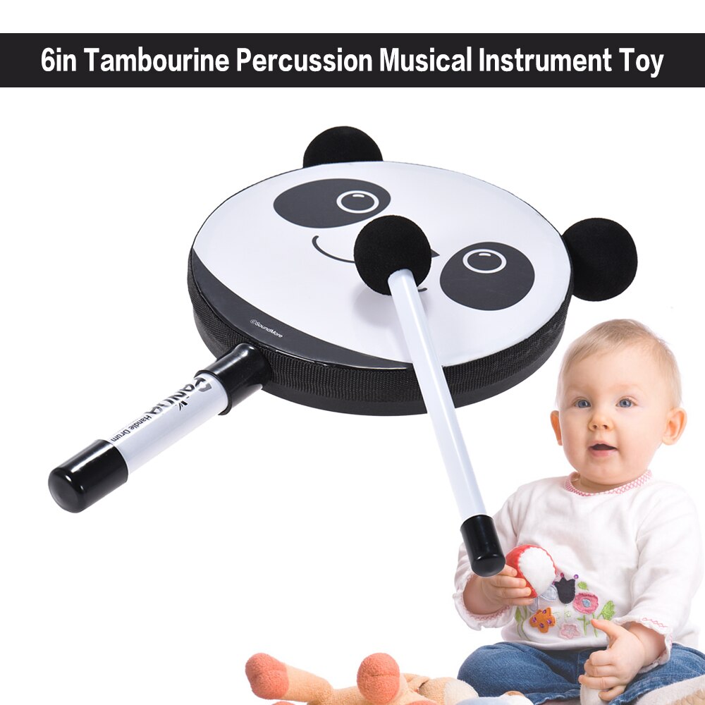 Ammoon 6in Panda Tamburin Percussion Musikinstrument Spielzeug für Baby Kinder Kinder Weihnachtsgeschenk