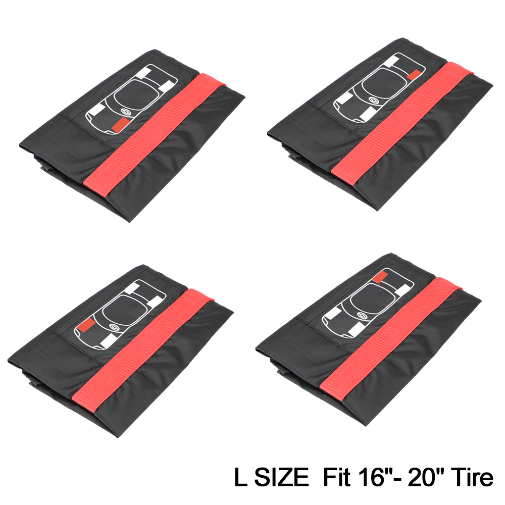 Universal Band Opbergzakken S/L Voertuig Wiel Protector Polyester Auto Reservewiel Cover Case Stofdicht Waterdicht: L-4Pcs