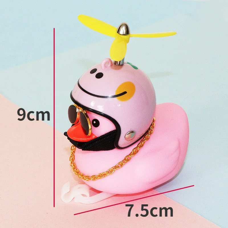Timbre de bicicleta Daffy Pink Duck con casco, hélice, accesorios de goma para bicicleta, moto MTB, bocina de bicicleta para niños, luz de capitán de pato