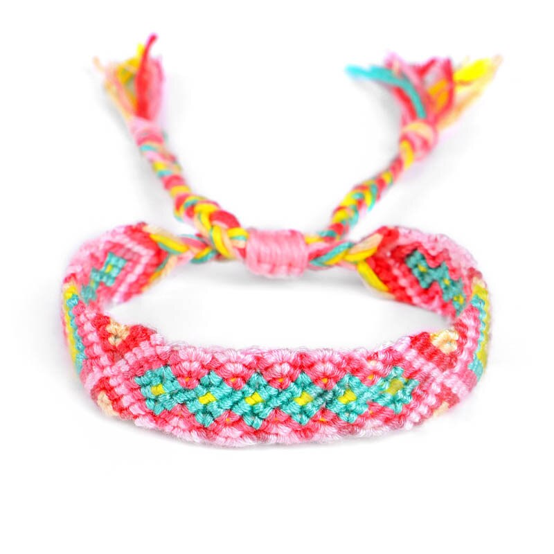 Boho Etnico Braccialetto Fatto A Mano Della Spiaggia di Estate Della Treccia String Involucro di Cotone Corda Intrecciata Braccialetti di Amicizia Per Le Donne Degli Uomini: 18