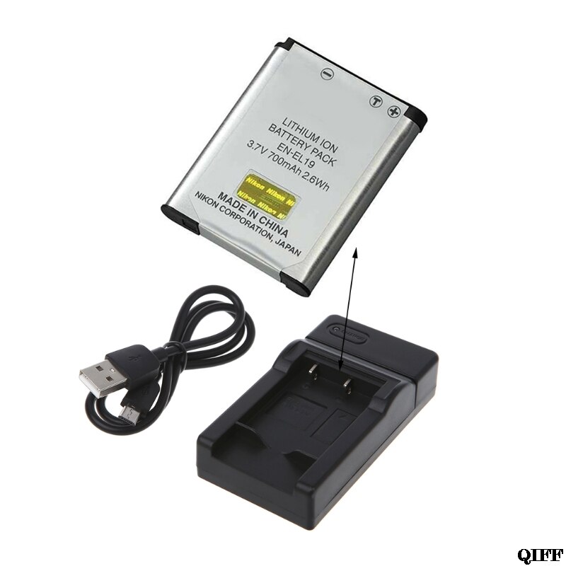 Directe Et Chargeur De Batterie Pour Nikon EN-EL19 S2500 S2600 S3100 S3300 S4100 S3300 BATTERIE APR28