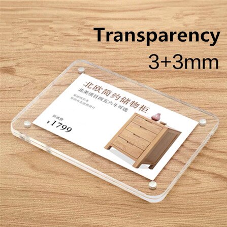 8*12cm Clear Heavy Duty Wall Mount Acrylic Sign Holder With Adhesive Products Name Price Label Holder Display Frame Stand: Transparency Acrylic