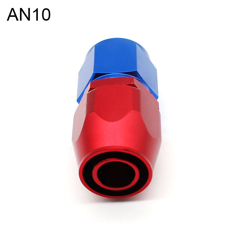 AN4 AN6 AN8 AN10 AN12 Oil Fuel Swivel Hose Anoized Aluminum Straight Elbow 45 90 180 Degree Hose End Oil Fuel Reusable Fitting: 0degree AN10