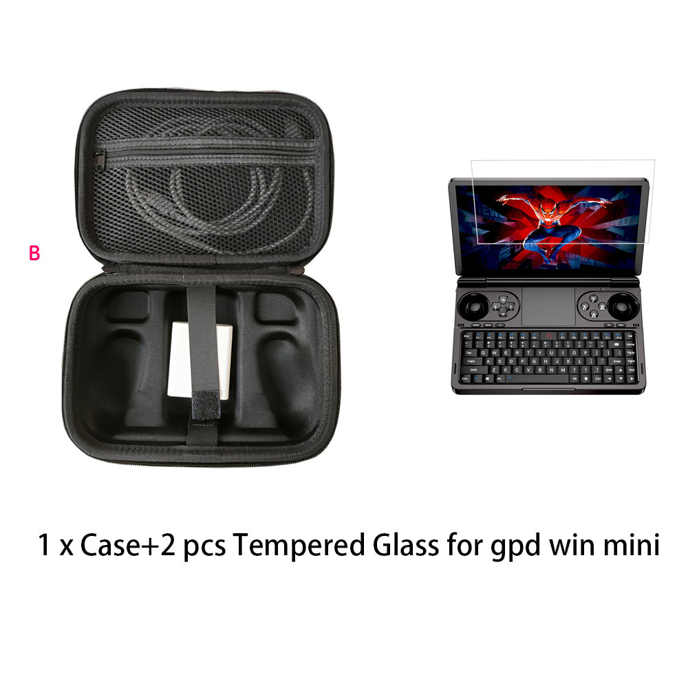 Storage Bag Hard Protective Cover Case Compatible with GPD WIN MINI Windows 11 Mini Laptop Gaming PC (Put Charger Together): wine red
