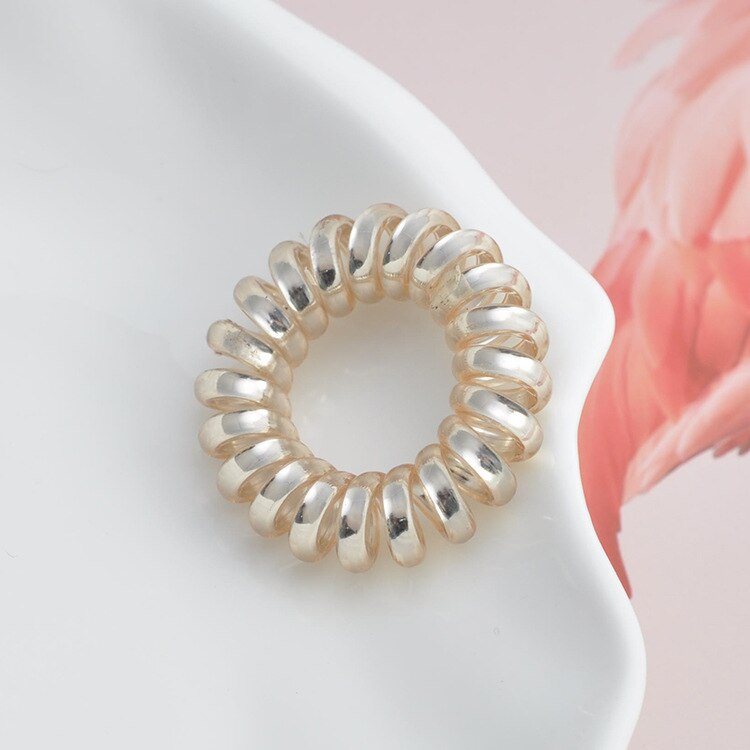 10 Stks/partij Goedkope Telefoonlijn Gum Zwarte Elastische Haarband Voor Meisje Touw Sieraden Accessoires Springs Hair Scrunchy: gold-4cm-5pcs